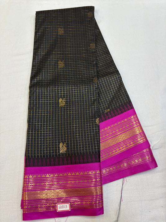 Semi Gadwal Small border Checks Saree
