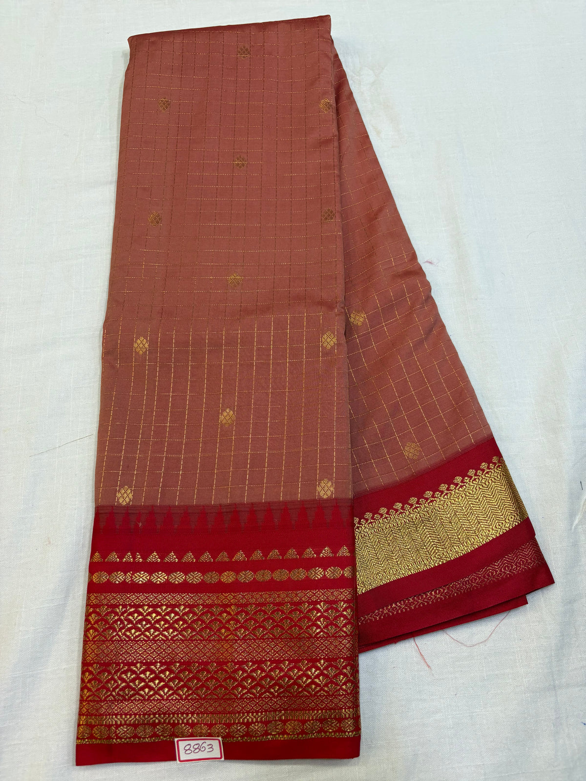 Semi Gadwal Small border Checks Saree