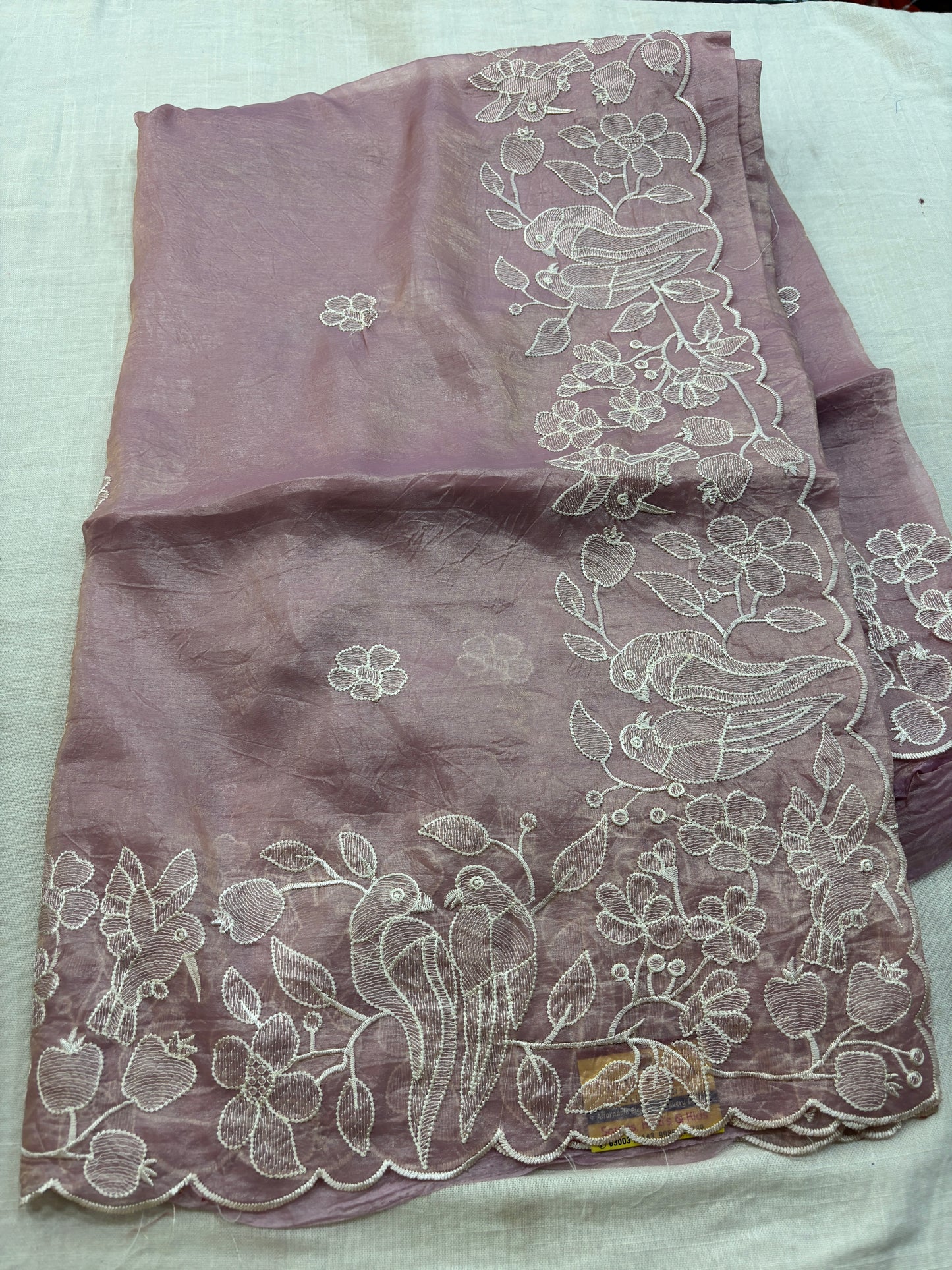 Gold Crush Embroidery Saree