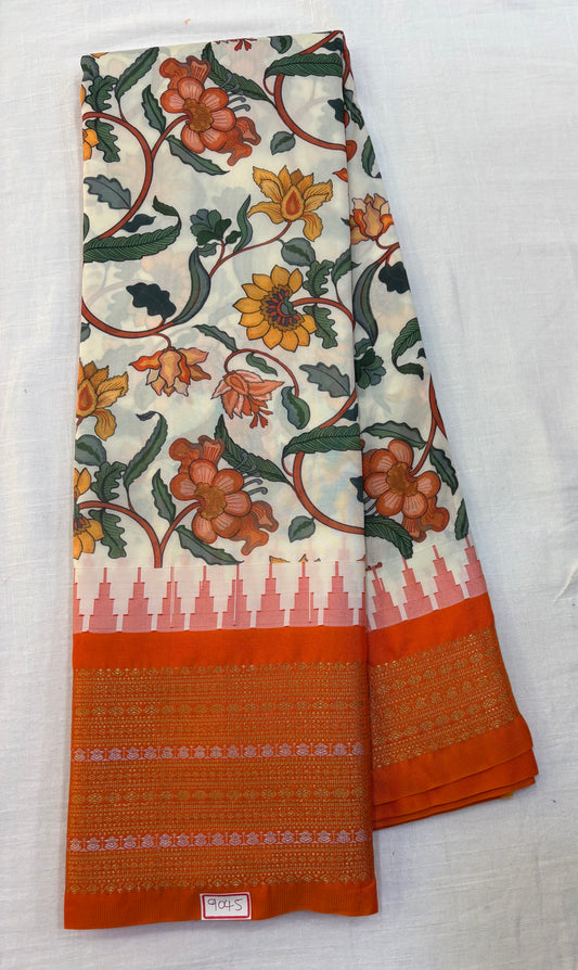 Digital Printed Semi Gadwal Silk Saree