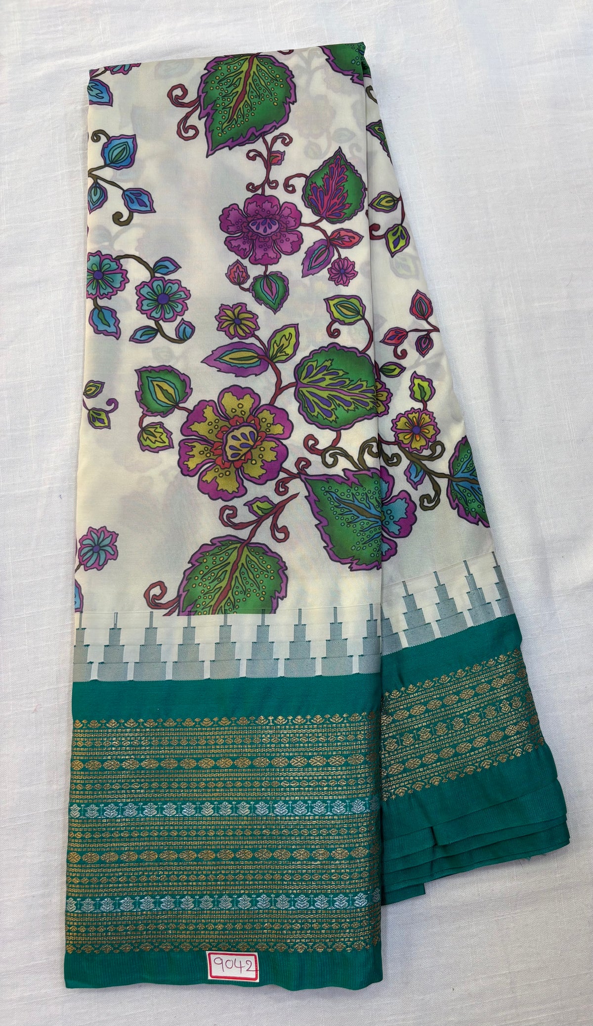 Digital Printed Semi Gadwal Silk Saree