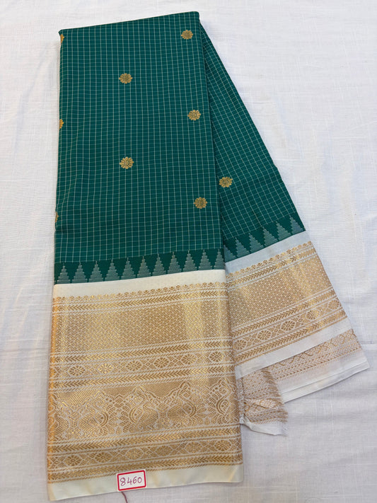 Vintage Semi Gadwal Silk White Borders