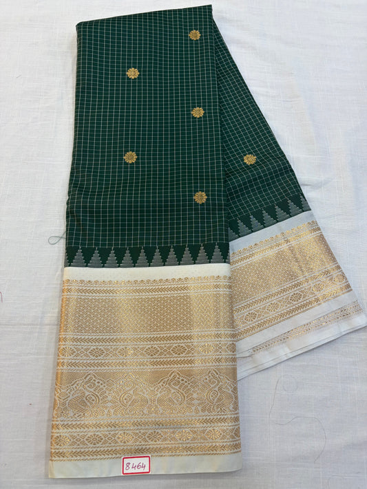 Vintage Semi Gadwal Silk White Borders