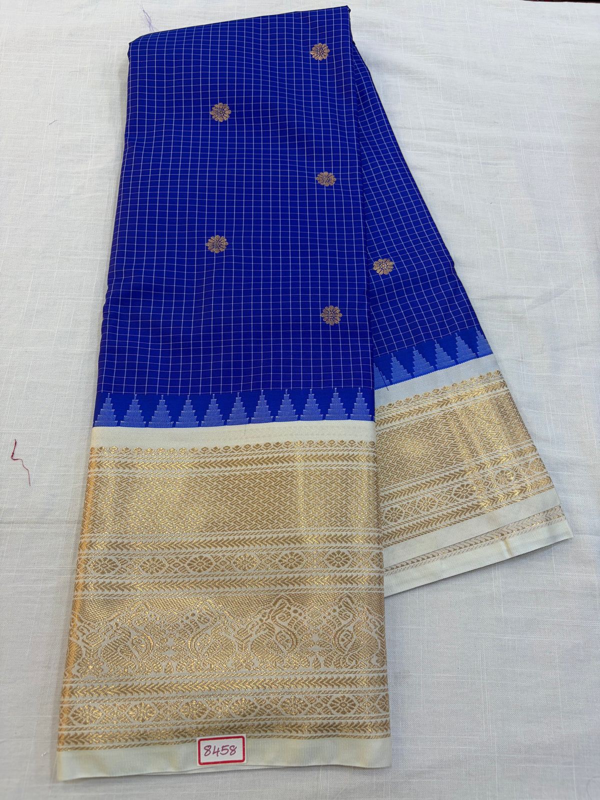 Vintage Semi Gadwal Silk White Borders