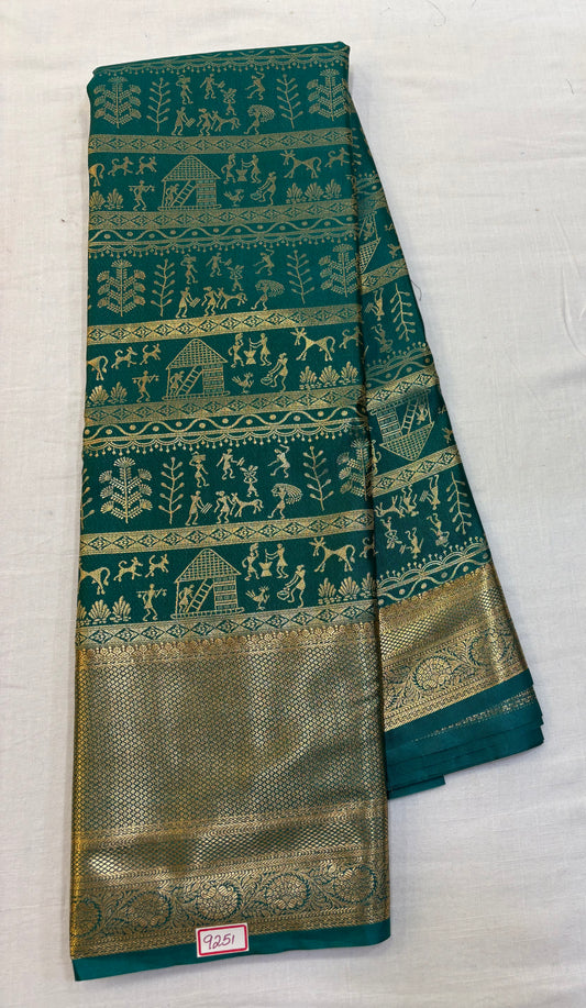 Semi Kanchi Pattu Saree - Pencil Work