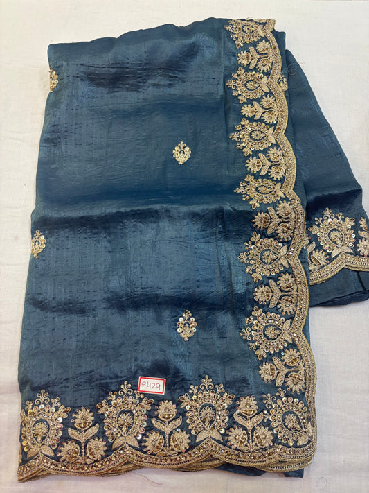 Space Silk Embroidery Saree