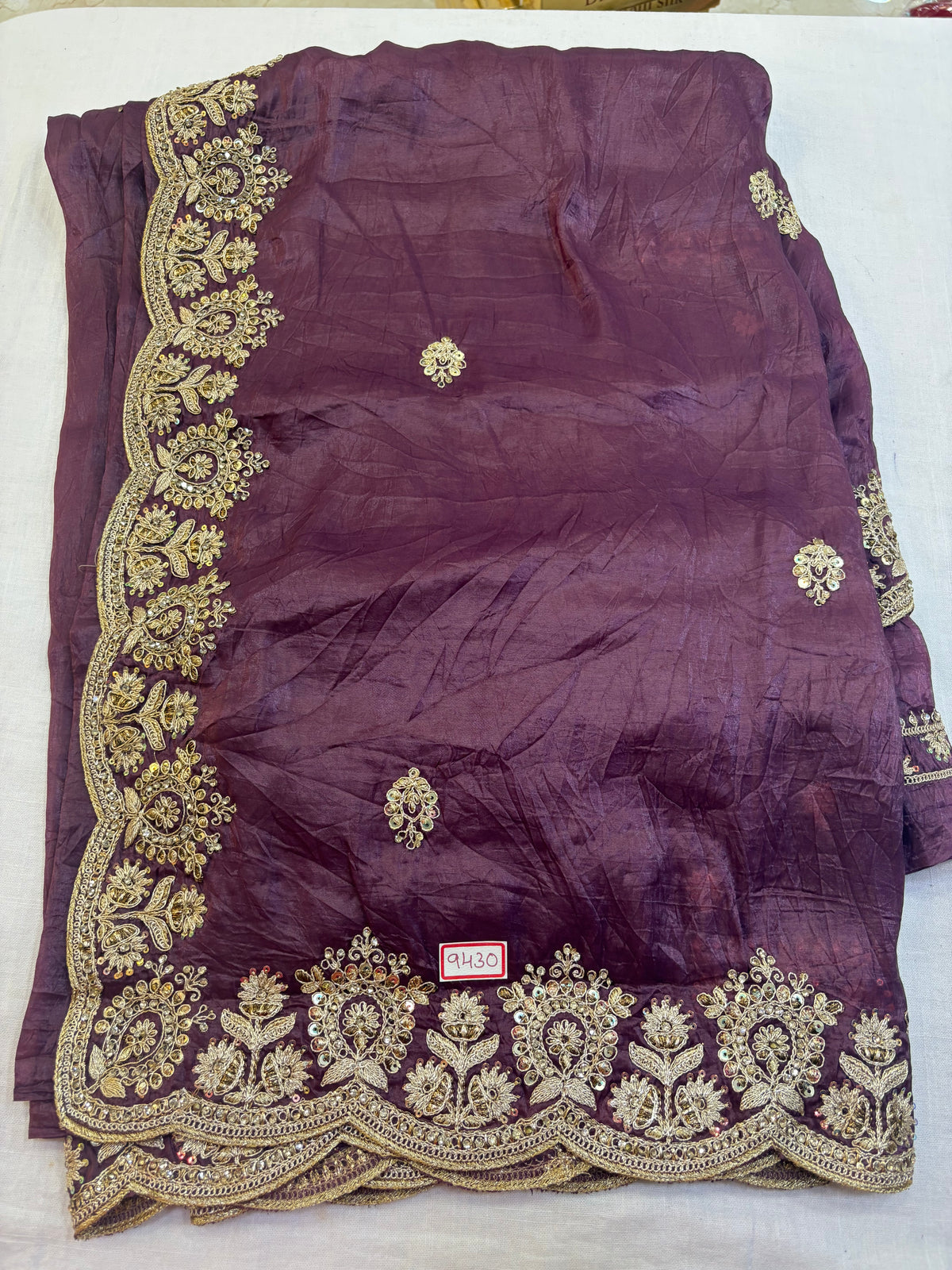 Space Silk Embroidery Saree