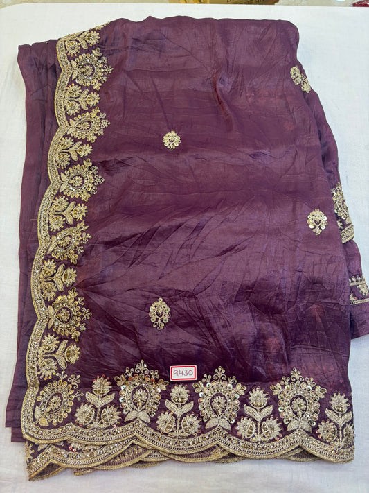 Space Silk Embroidery Saree