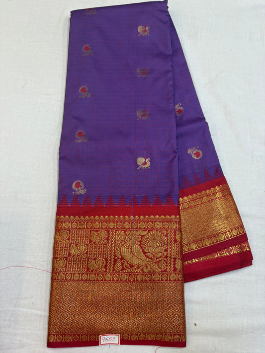 Semi Gadwal Silk Checks Sarees