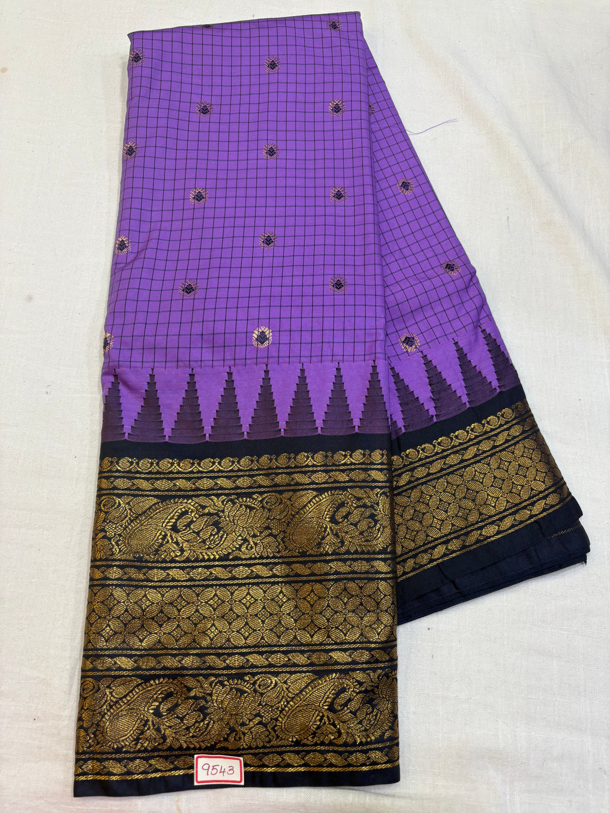 Semi Gadwal Silk Checks Sarees
