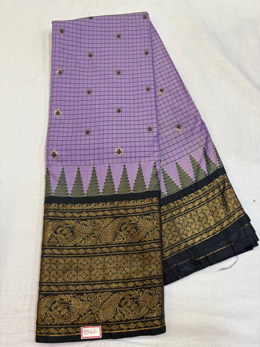 Semi Gadwal Silk Checks Sarees