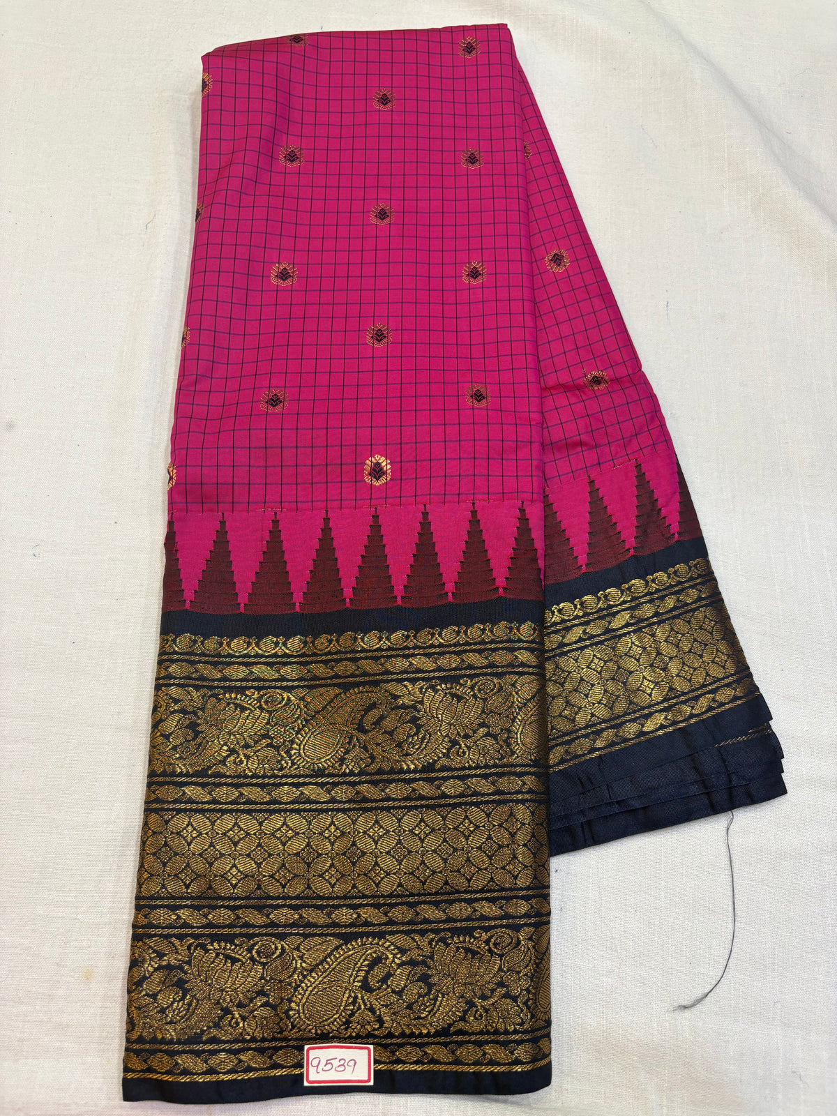 Semi Gadwal Silk Checks Sarees