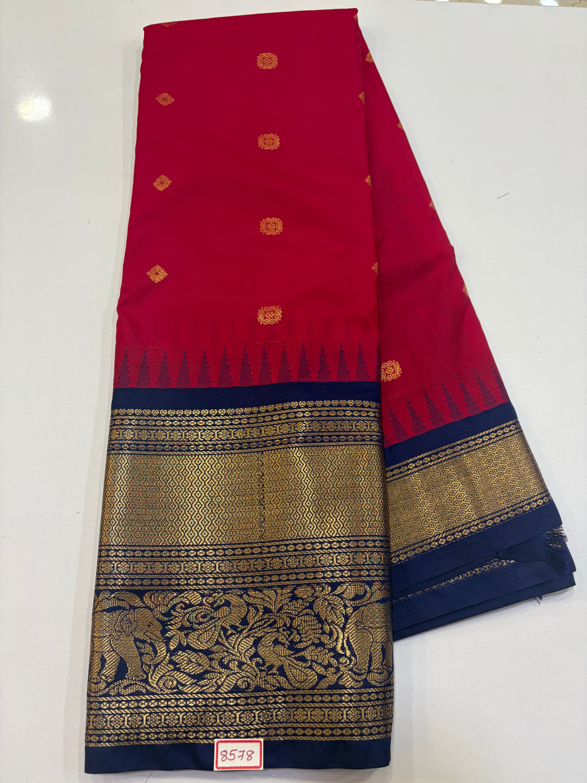 Semi Gadwal Silk Sarees Big Border