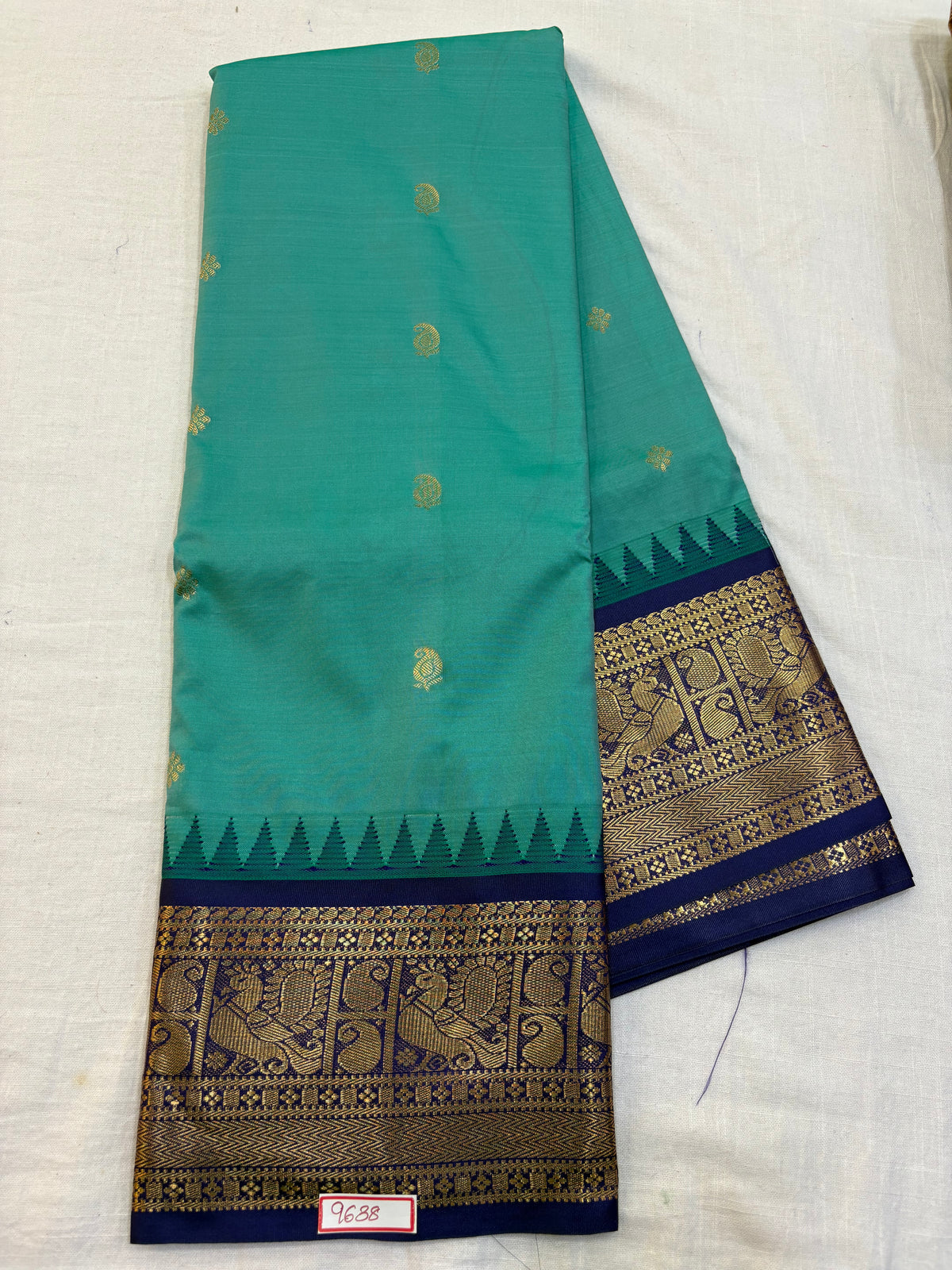 Semi Gadwal silk small border Saree