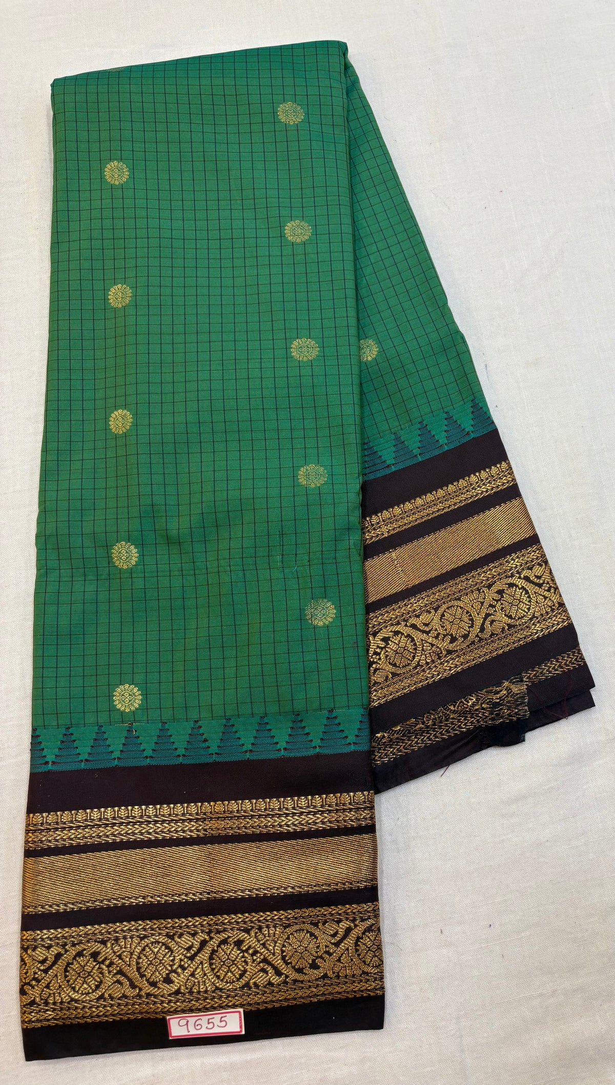 Semi Gadwal Checks Small border Saree