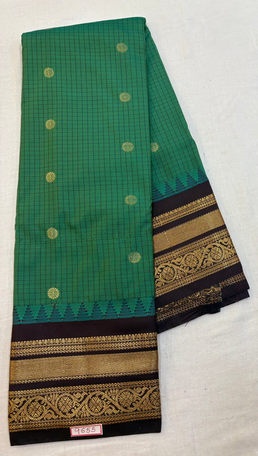 Semi Gadwal Checks Small border Saree