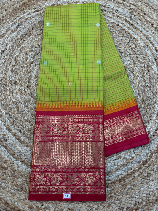Semi Gadwal Checks Saree