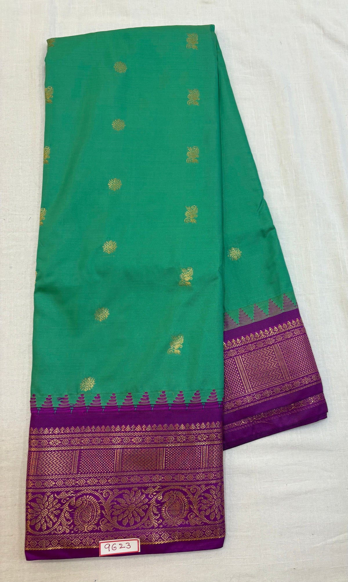 Semi Gadwal silk small border Saree