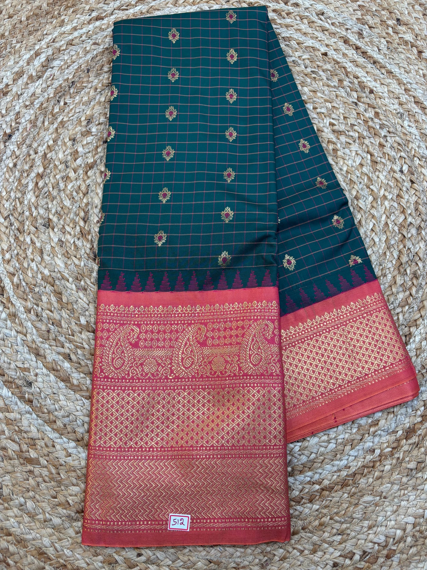 Semi Gadwal Checks Saree