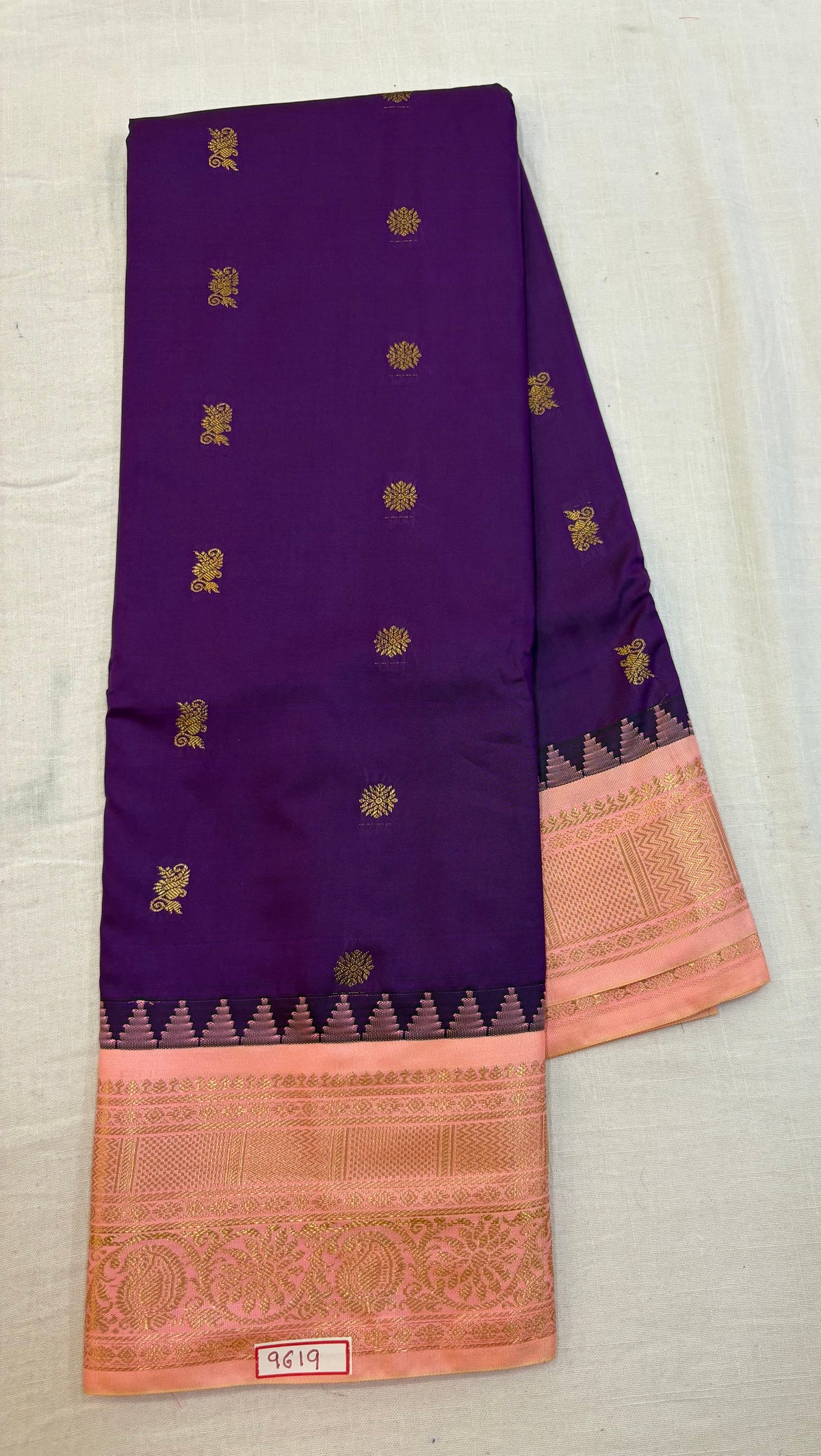 Semi Gadwal silk small border Saree