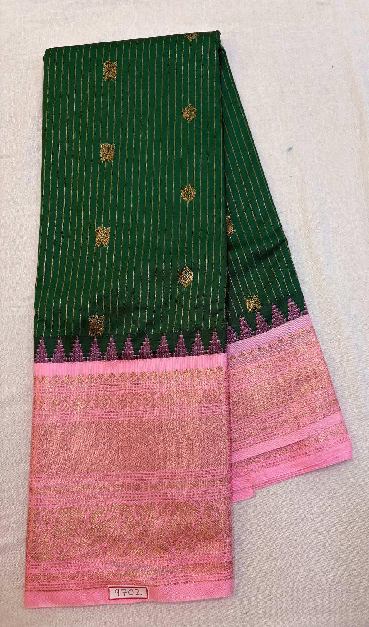 Semi Gadwal Big Border Zari lines Saree