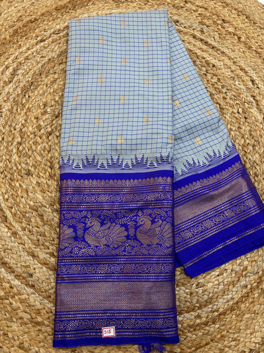 Semi Gadwal Checks Saree