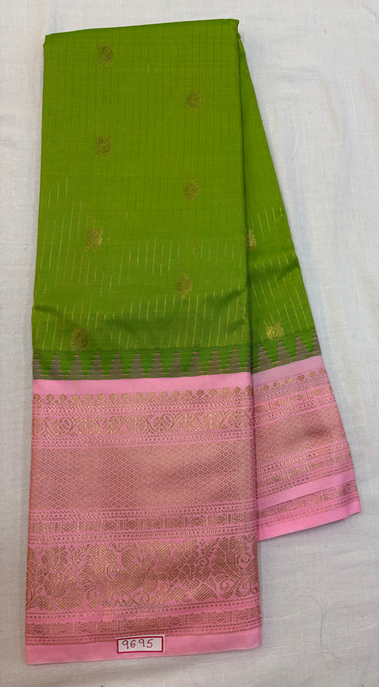 Semi Gadwal Big Border Zari lines Saree