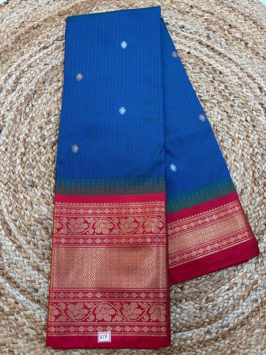 Semi Gadwal Checks Saree
