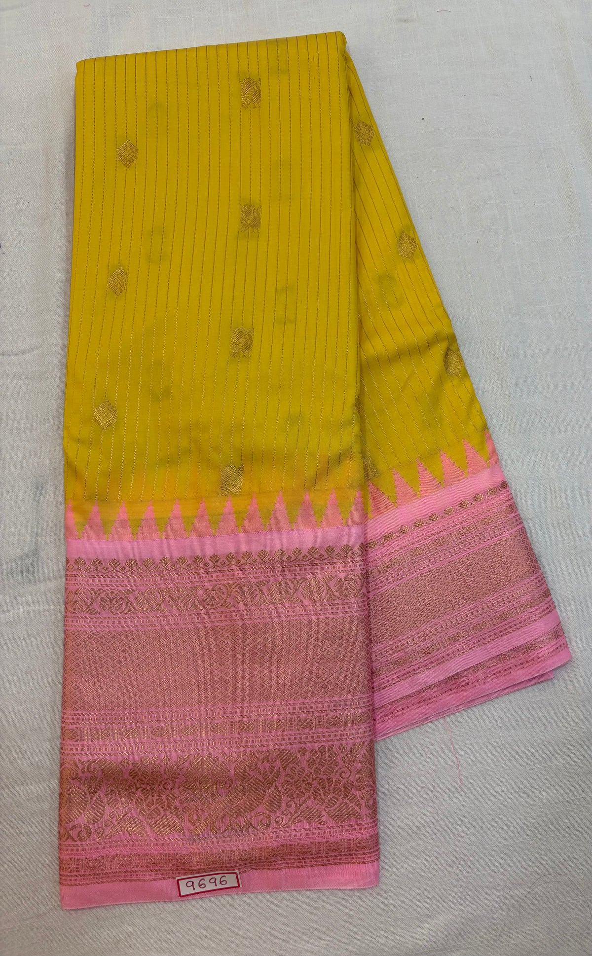 Semi Gadwal Big Border Zari lines Saree