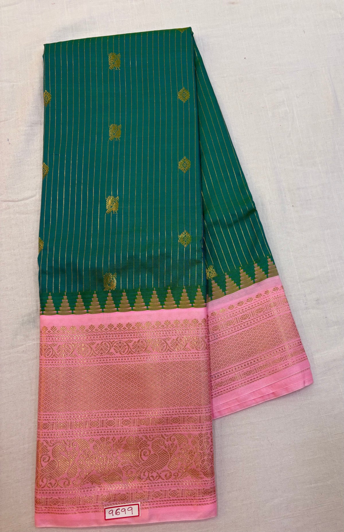 Semi Gadwal Big Border Zari lines Saree