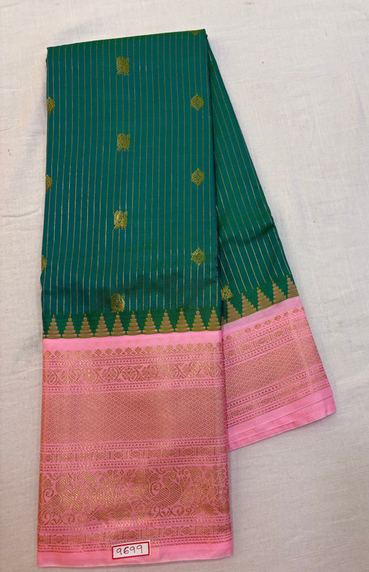 Semi Gadwal Big Border Zari lines Saree
