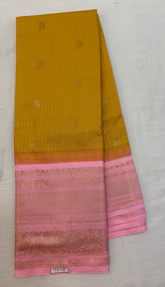 Semi Gadwal Big Border Zari lines Saree