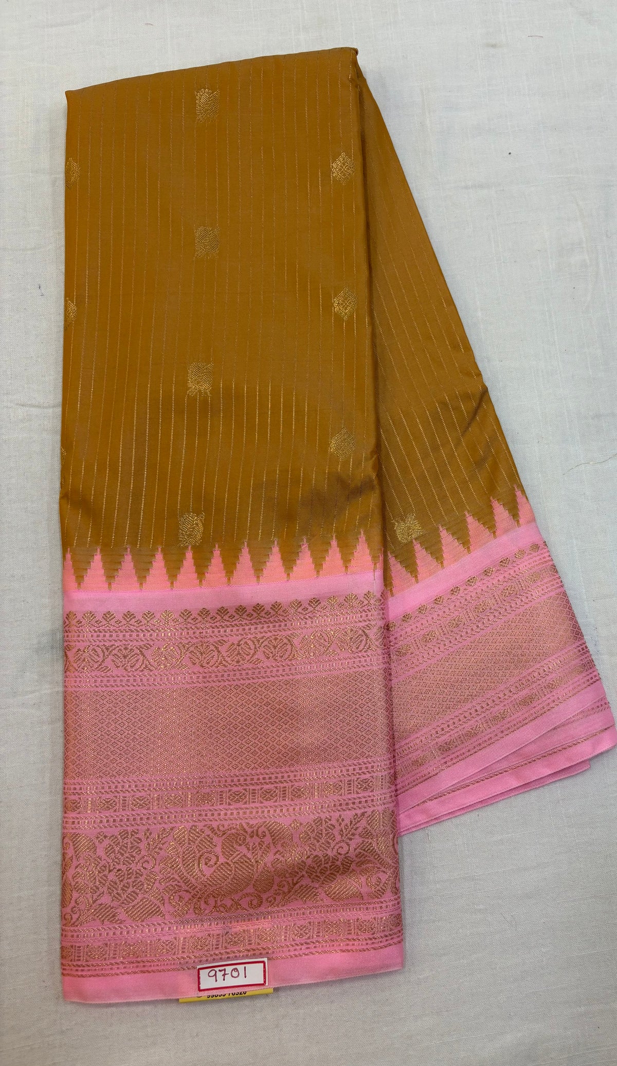 Semi Gadwal Big Border Zari lines Saree