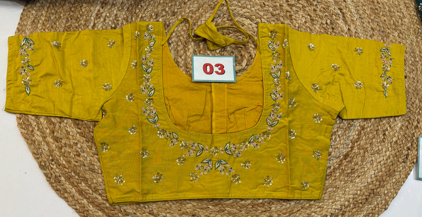 Raw Silk Maggam work blouses