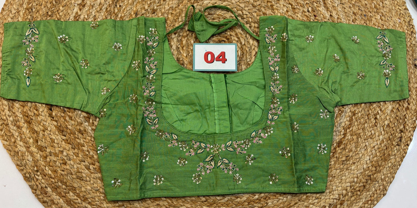 Raw Silk Maggam work blouses