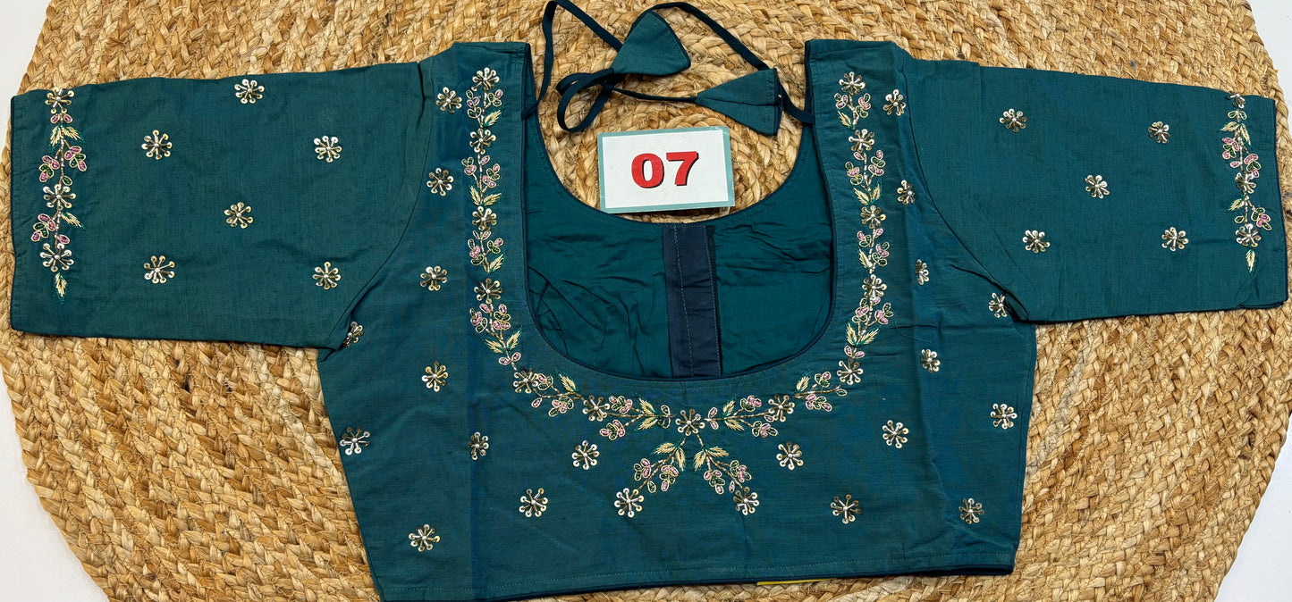 Raw Silk Maggam work blouses