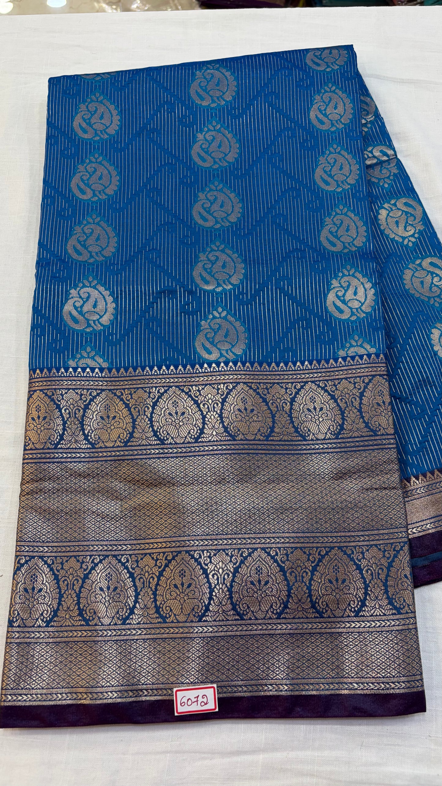 Semi Uppada Saree Blue with Purple