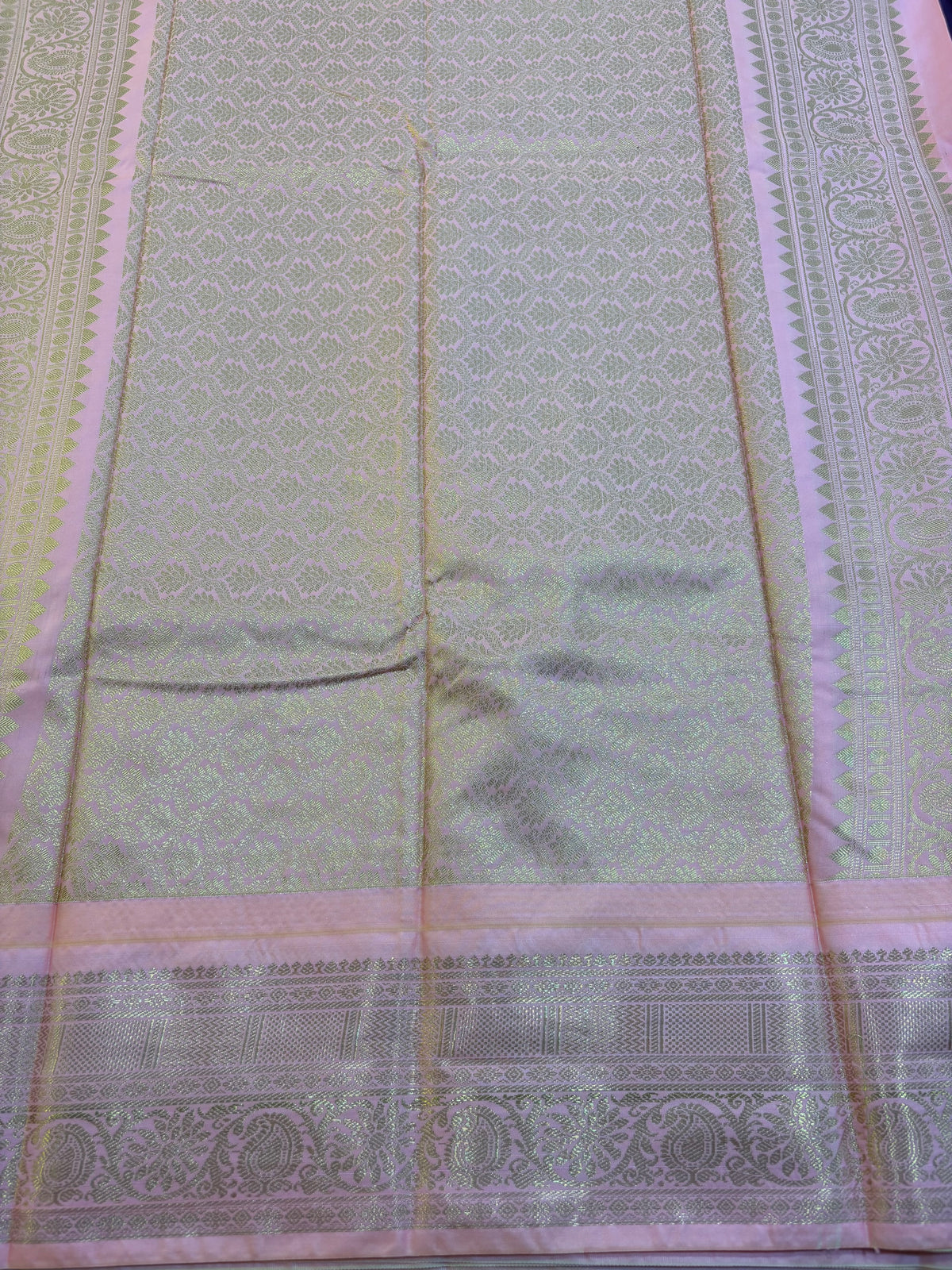 Semi Gadwal silk small border Saree
