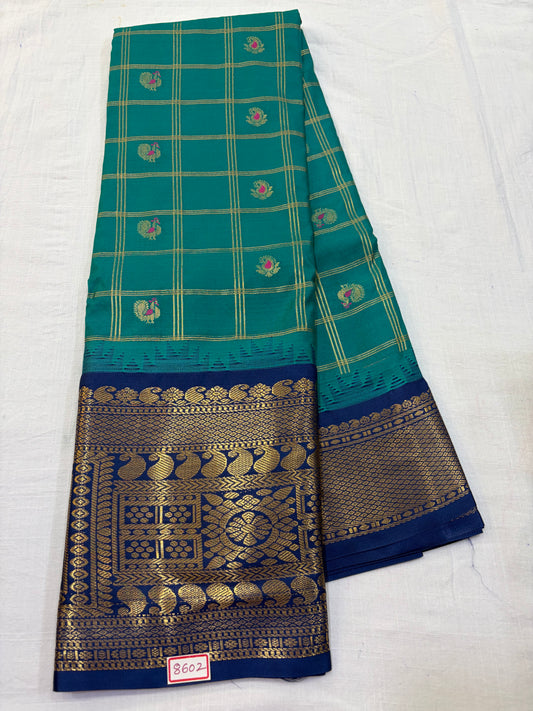 Semi Gadwal Silk Zari Checks Saree