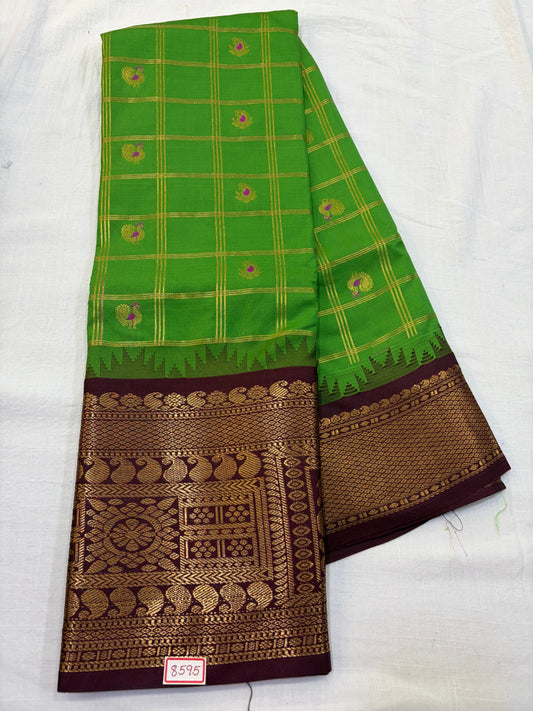Semi Gadwal Silk Zari Checks Saree