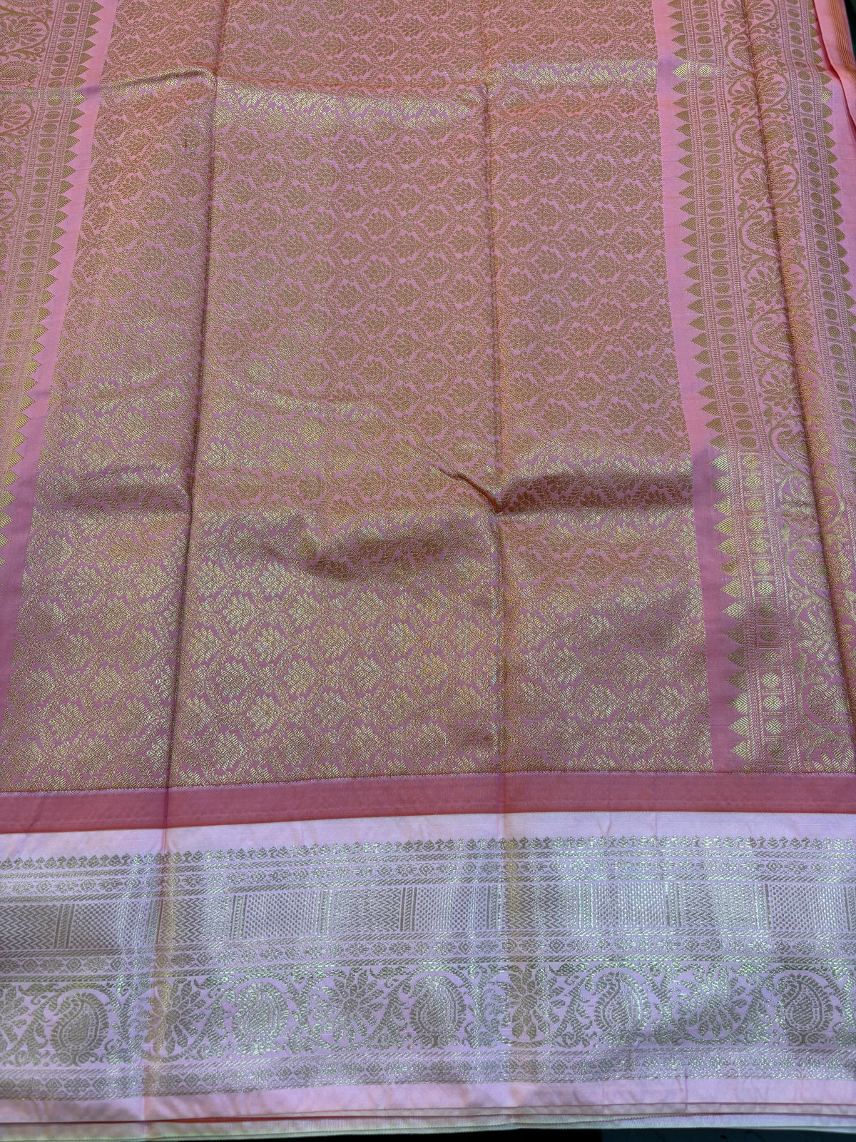 Semi Gadwal silk small border Saree