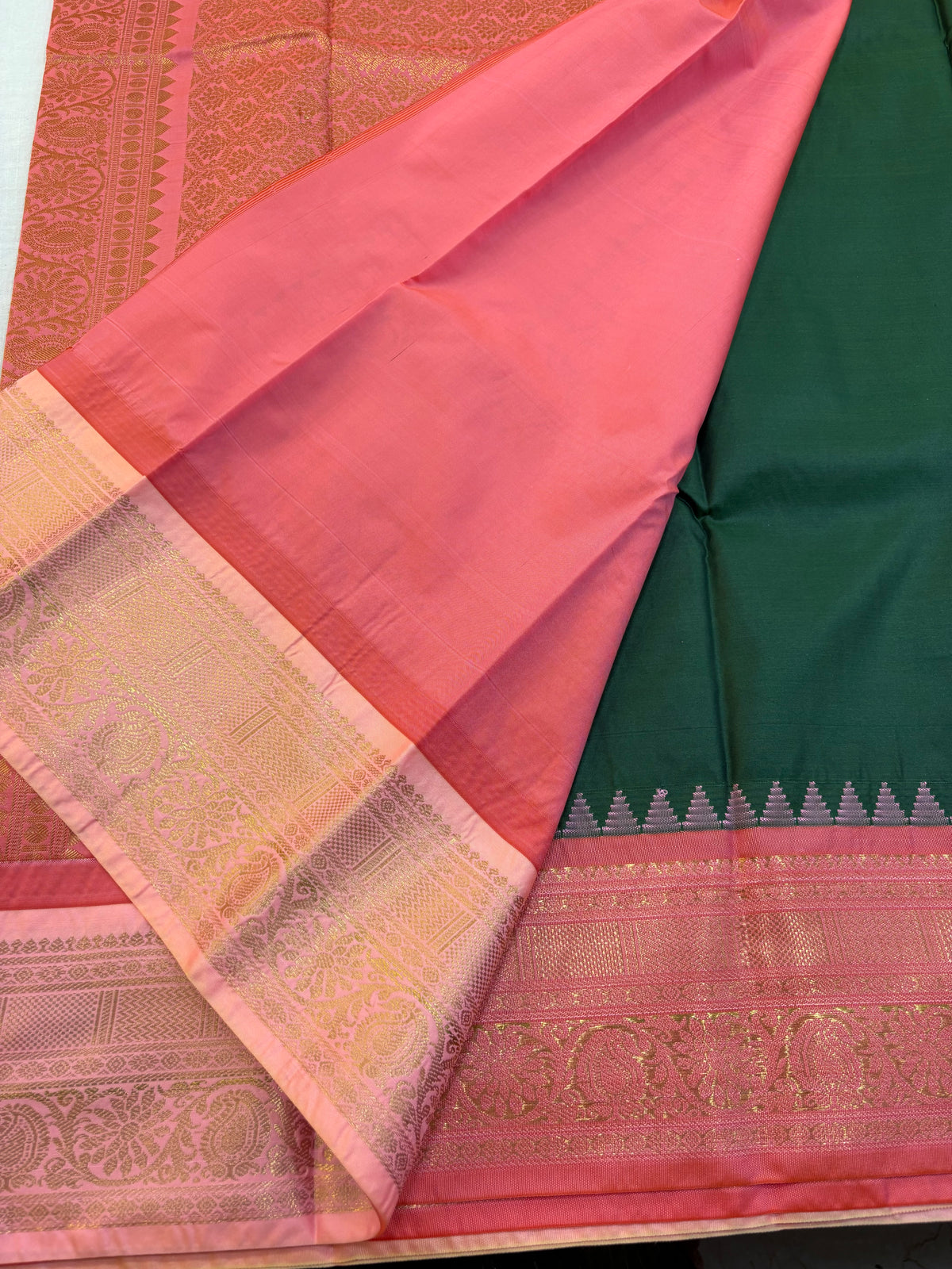 Semi Gadwal silk small border Saree
