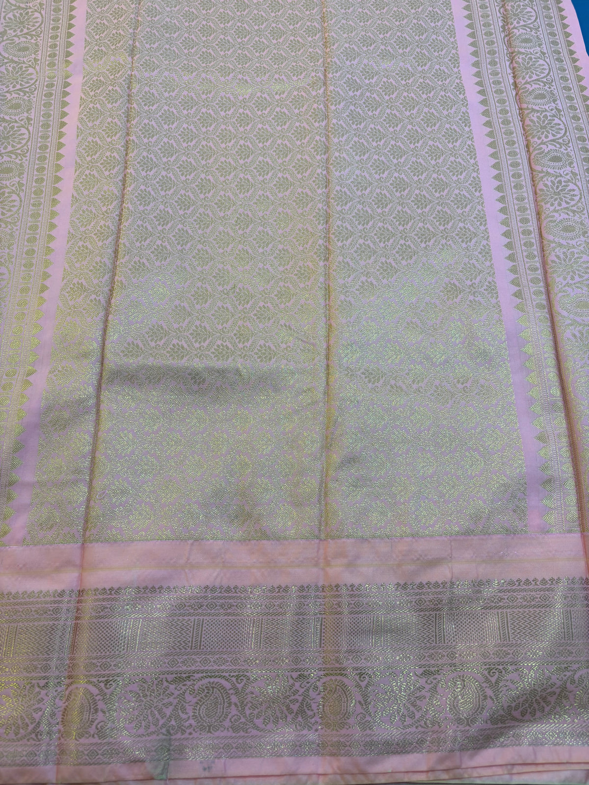 Semi Gadwal silk small border Saree