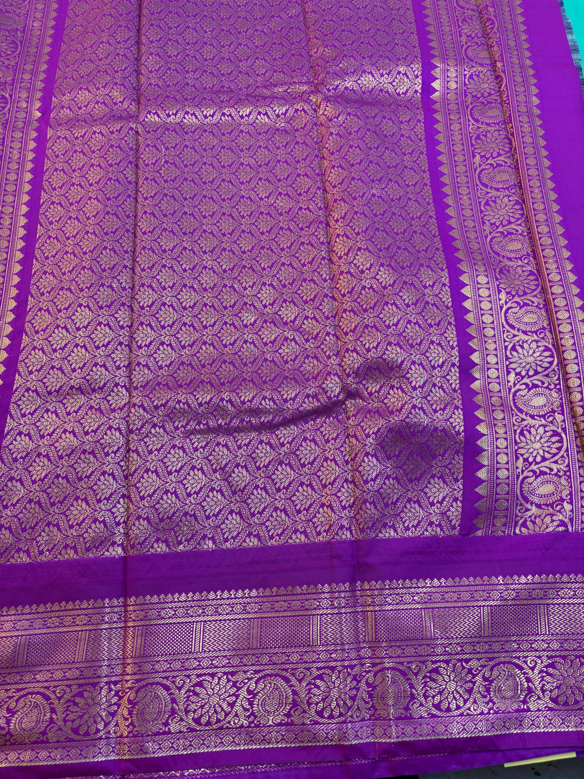 Semi Gadwal silk small border Saree
