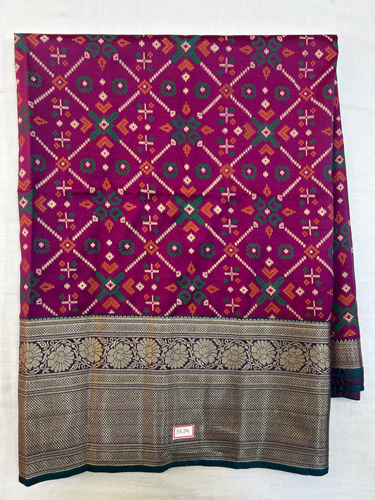 Semi Uppada Ikkat Printed Saree