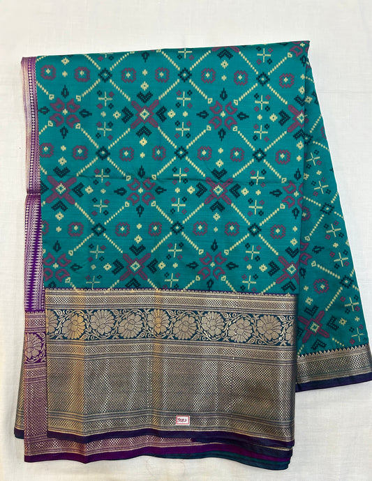Semi Uppada Ikkat Printed Saree