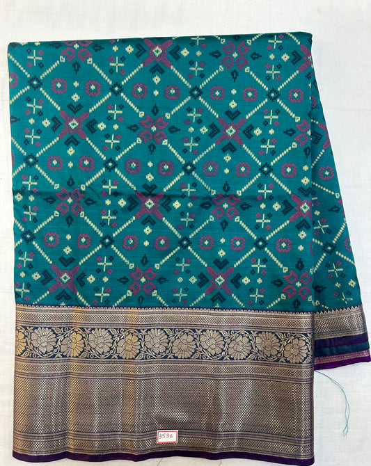 Semi Uppada Ikkat Printed Saree