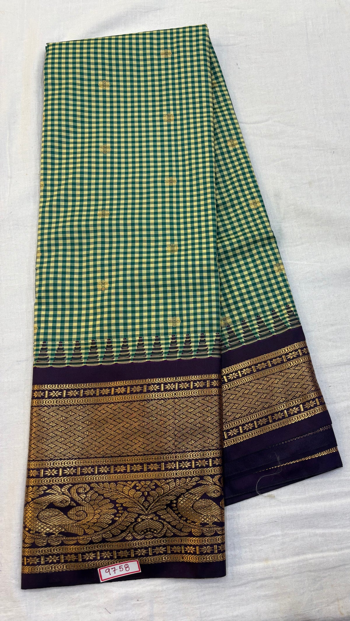 Semi Gadwal Silk Checks Saree - Madras Checks