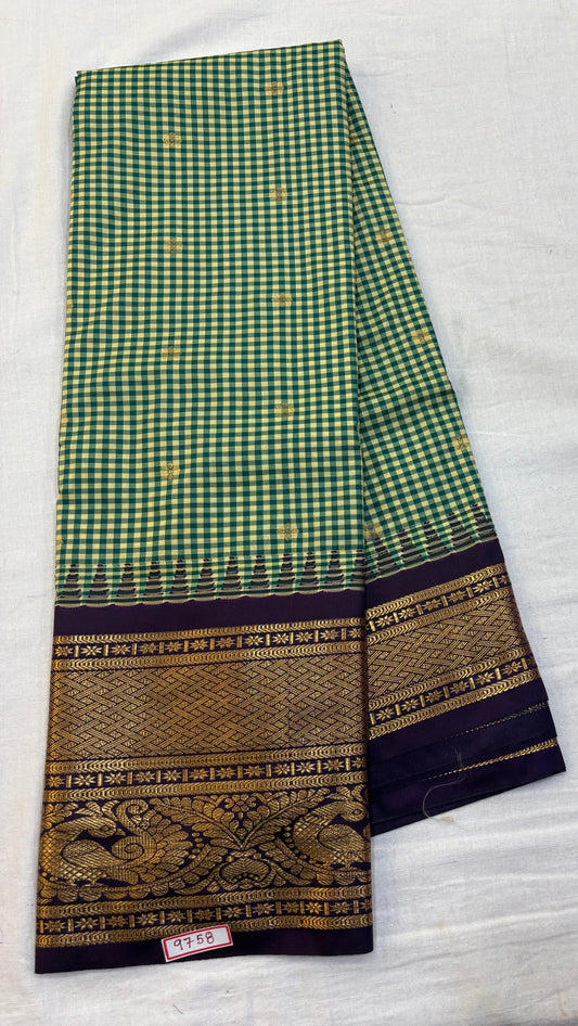 Semi Gadwal Silk Checks Saree - Madras Checks
