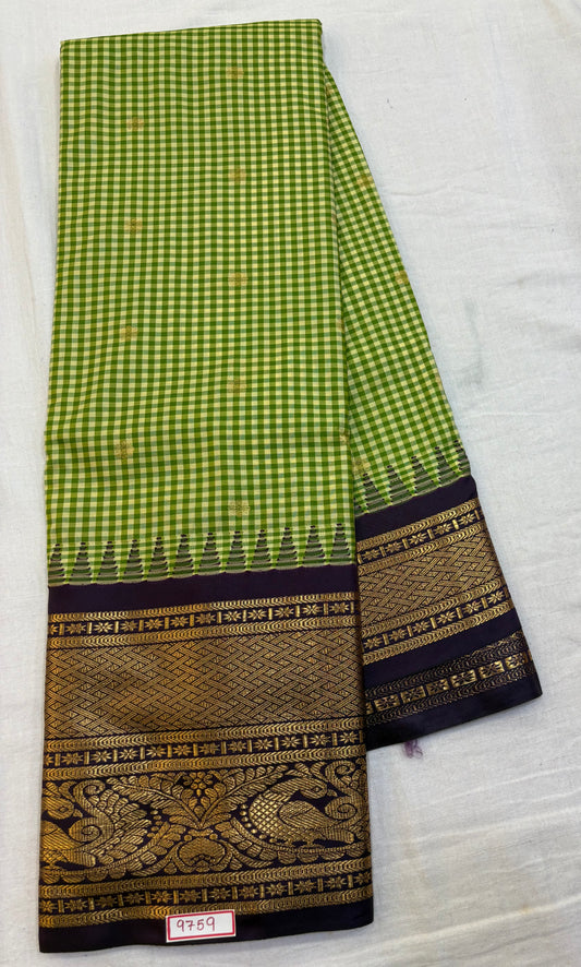 Semi Gadwal Silk Checks Saree - Madras Checks